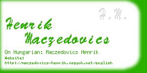 henrik maczedovics business card